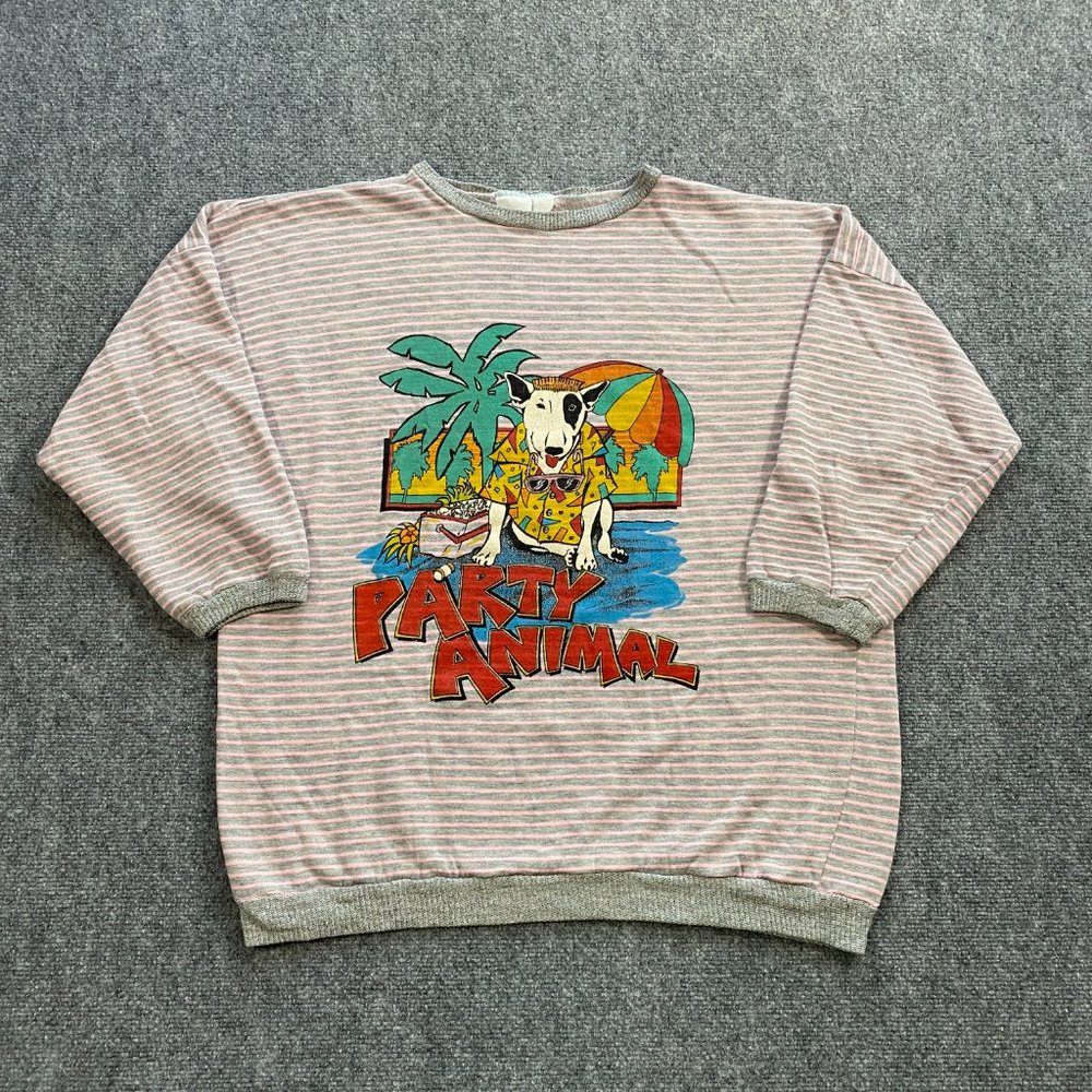 VINTAGE Budweiser Beer Spuds MacKenzie Sweatshirt Adult Size XL Part Animal 80s